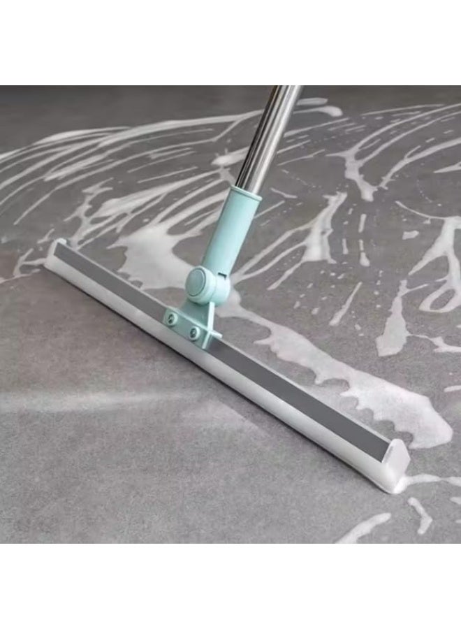 مساحة موب أرضية مع عصا قابلة للتعديل، ممسحة سيليكون لتنظيف الأرضيات والبلاط والرخام بمقبض تلسكوبي قابل للتعديل 1.1 متر × 50 سم - Image 3